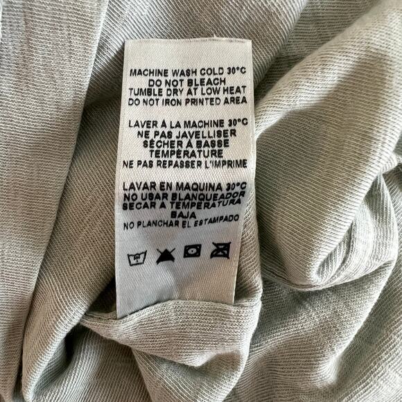 Sundry Cap Sleeve Side Tie Jersey Mini T-Shirt Dress Women's Size 0 Sage Green - Picture 5 of 5